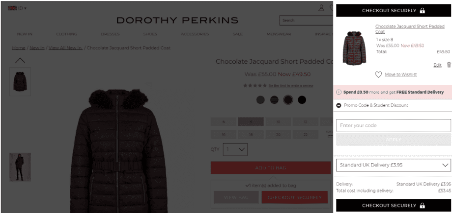 Dorothy Perkins Checkout