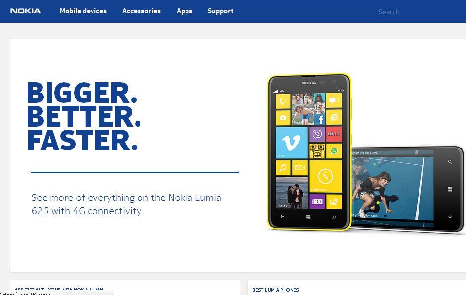 Nokia homepage