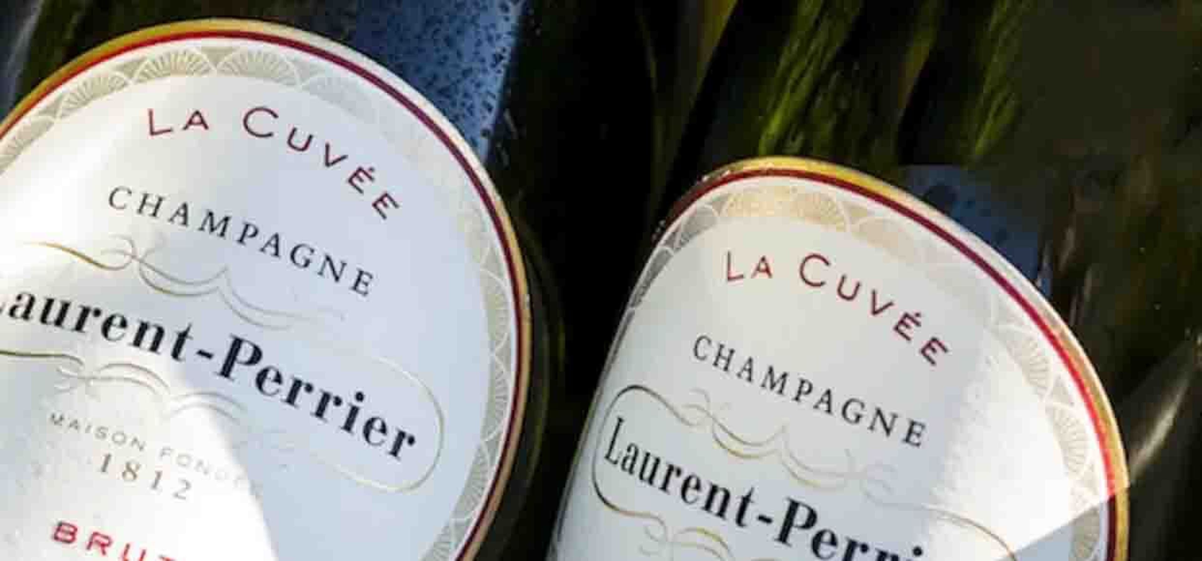 close up shot of laurent-perrier champange