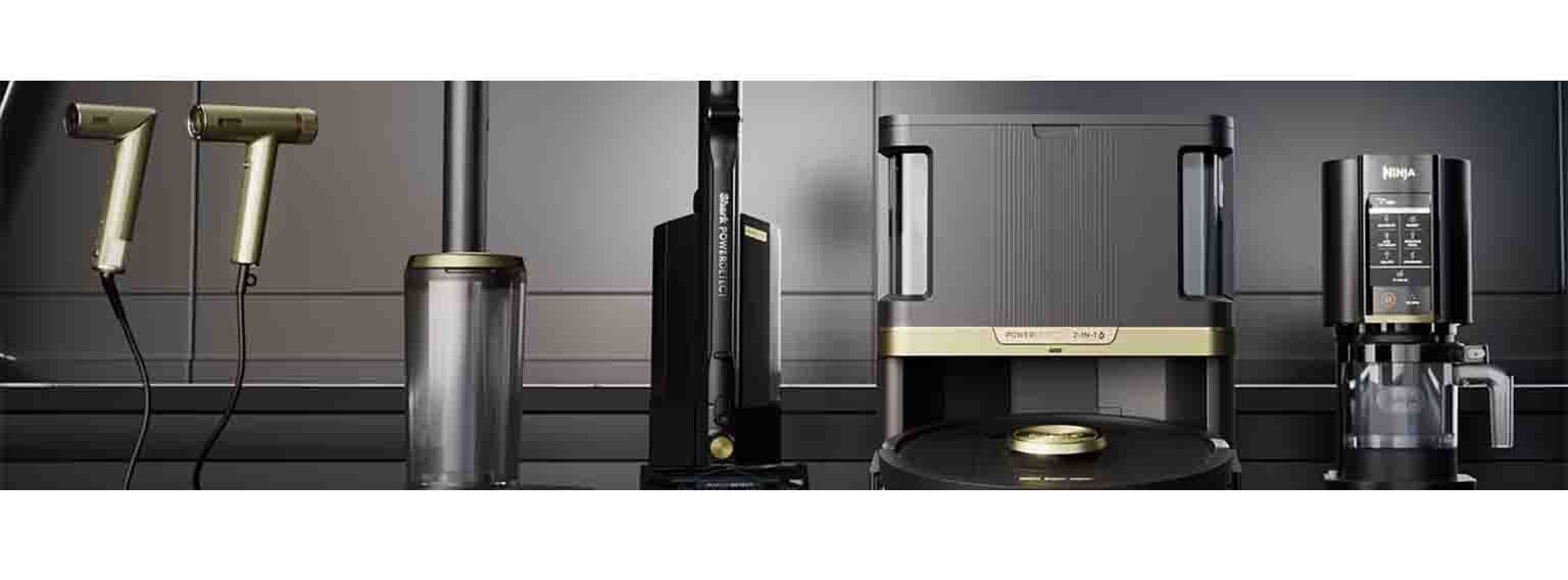 Shark X Ninja line of products on black background