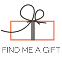 Find Me A Gift written on a white background
