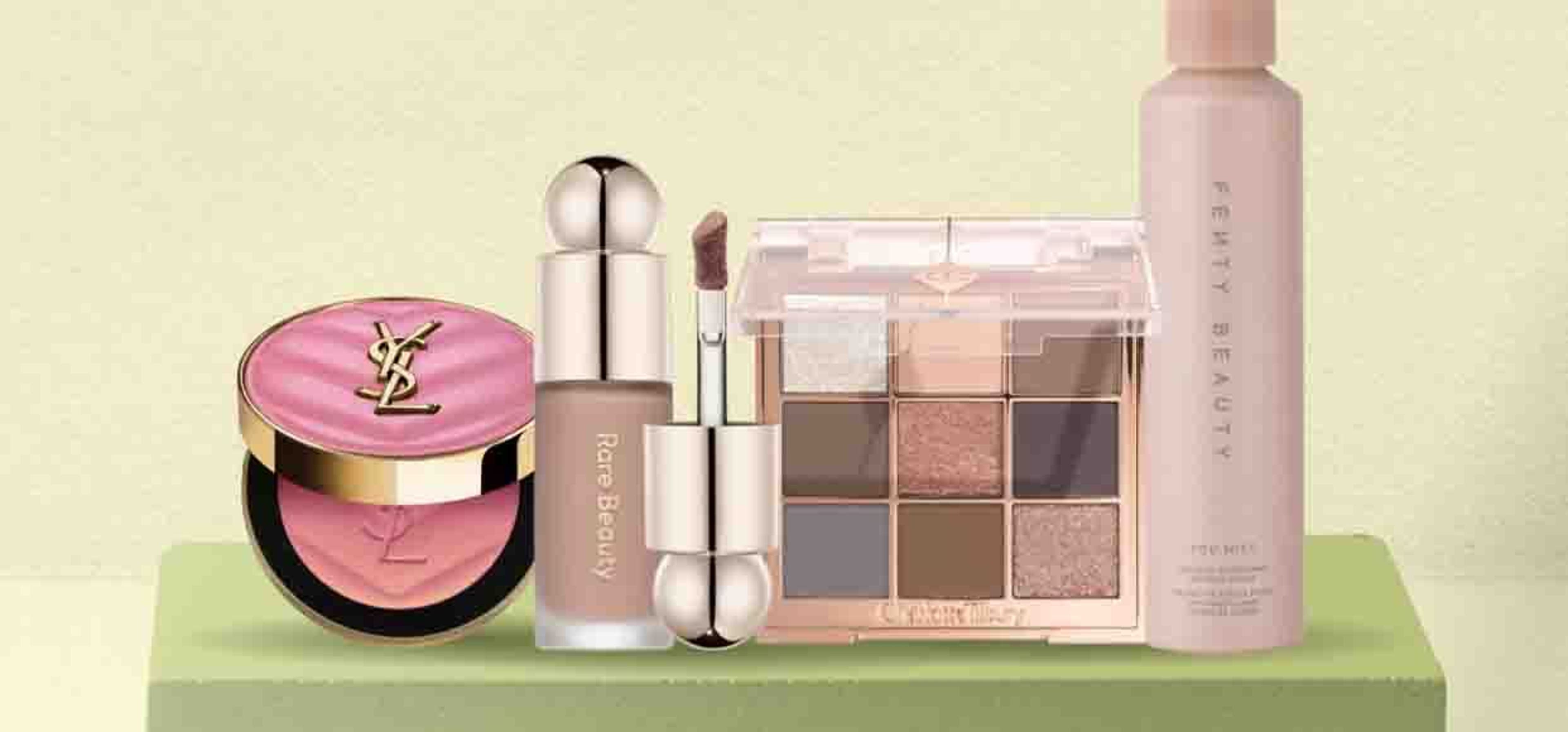 collection of makeup products