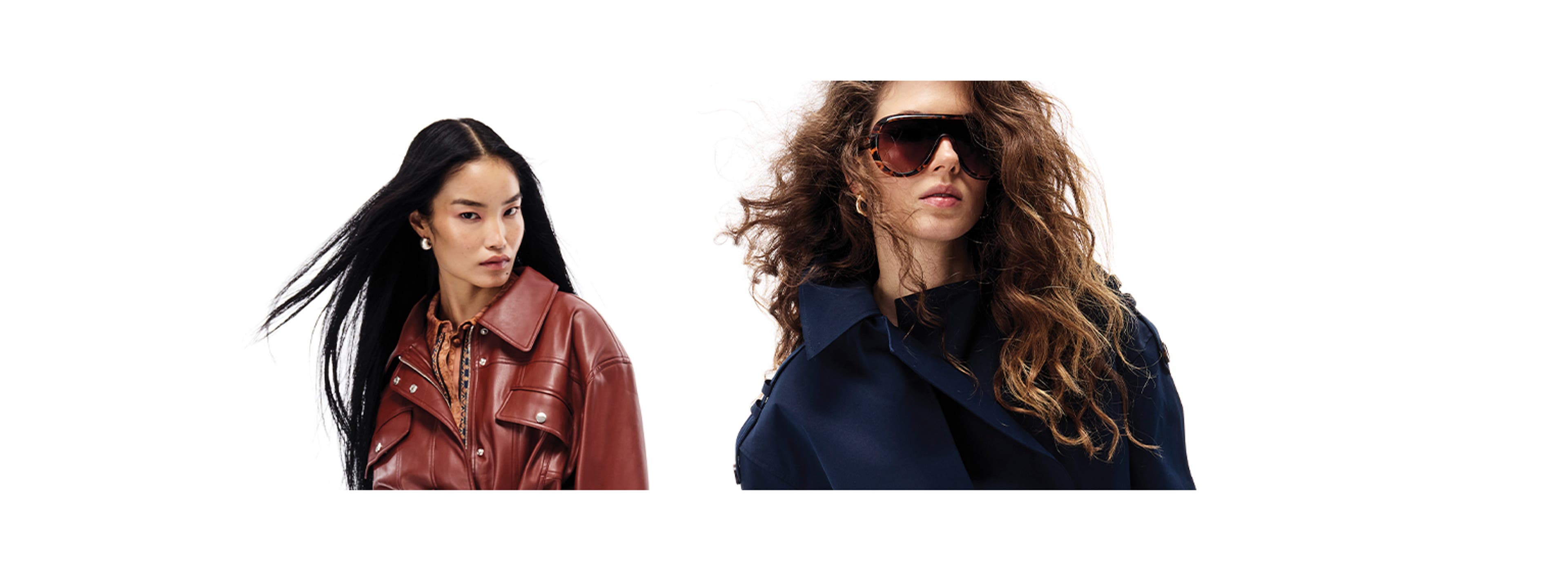 two models posing with wind in their hair