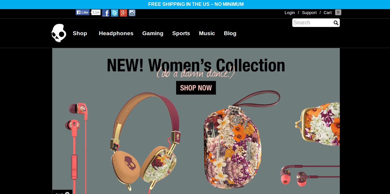 SkullCandy homepage