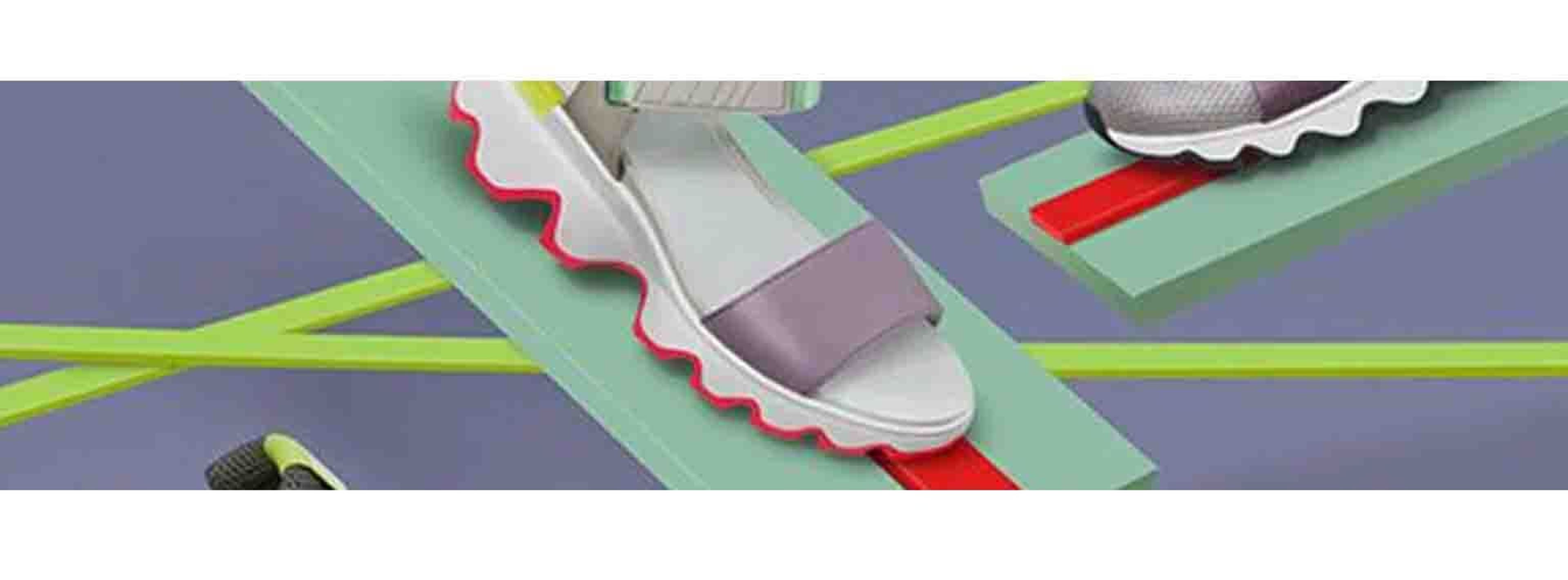 three different pairs of shoes with funky colourful patterns