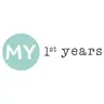 the my 1st years logo with black writing on a white and blue background