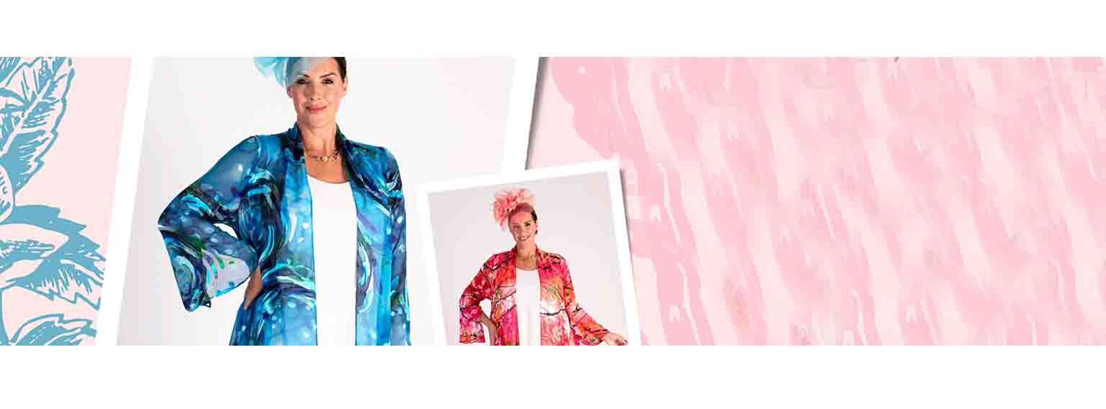 a woman wearing fancy outfit made with a collage