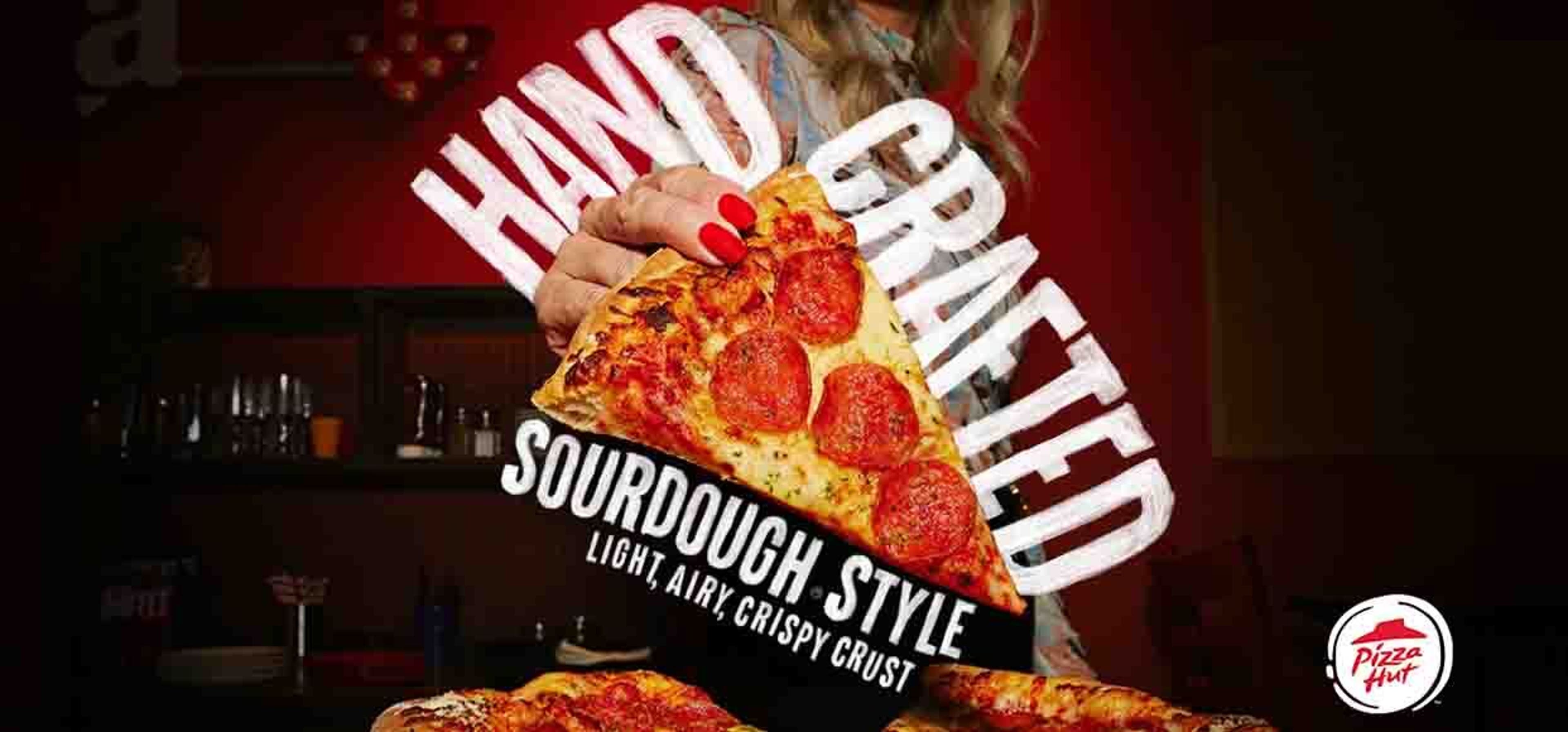 graphic advertisement of sourdough pizza