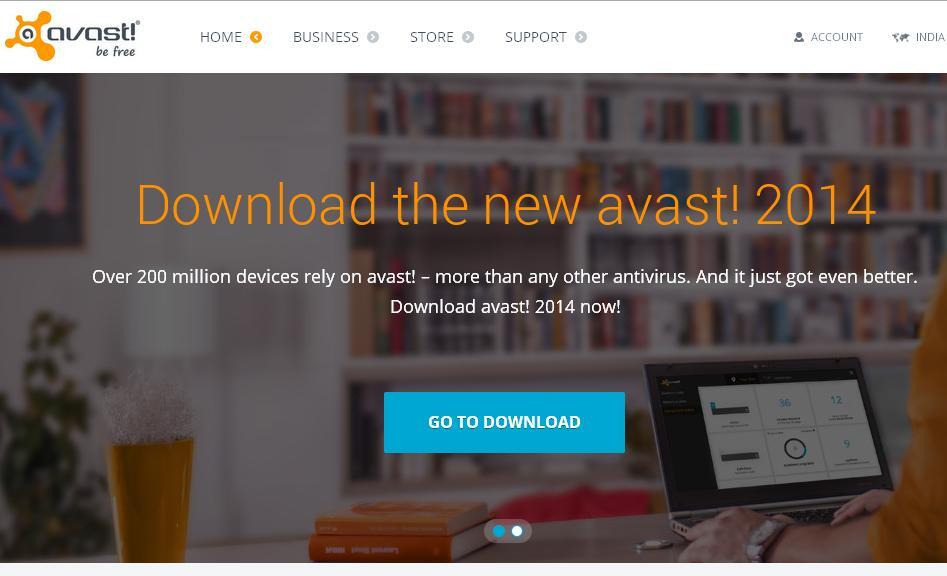Avast homepage