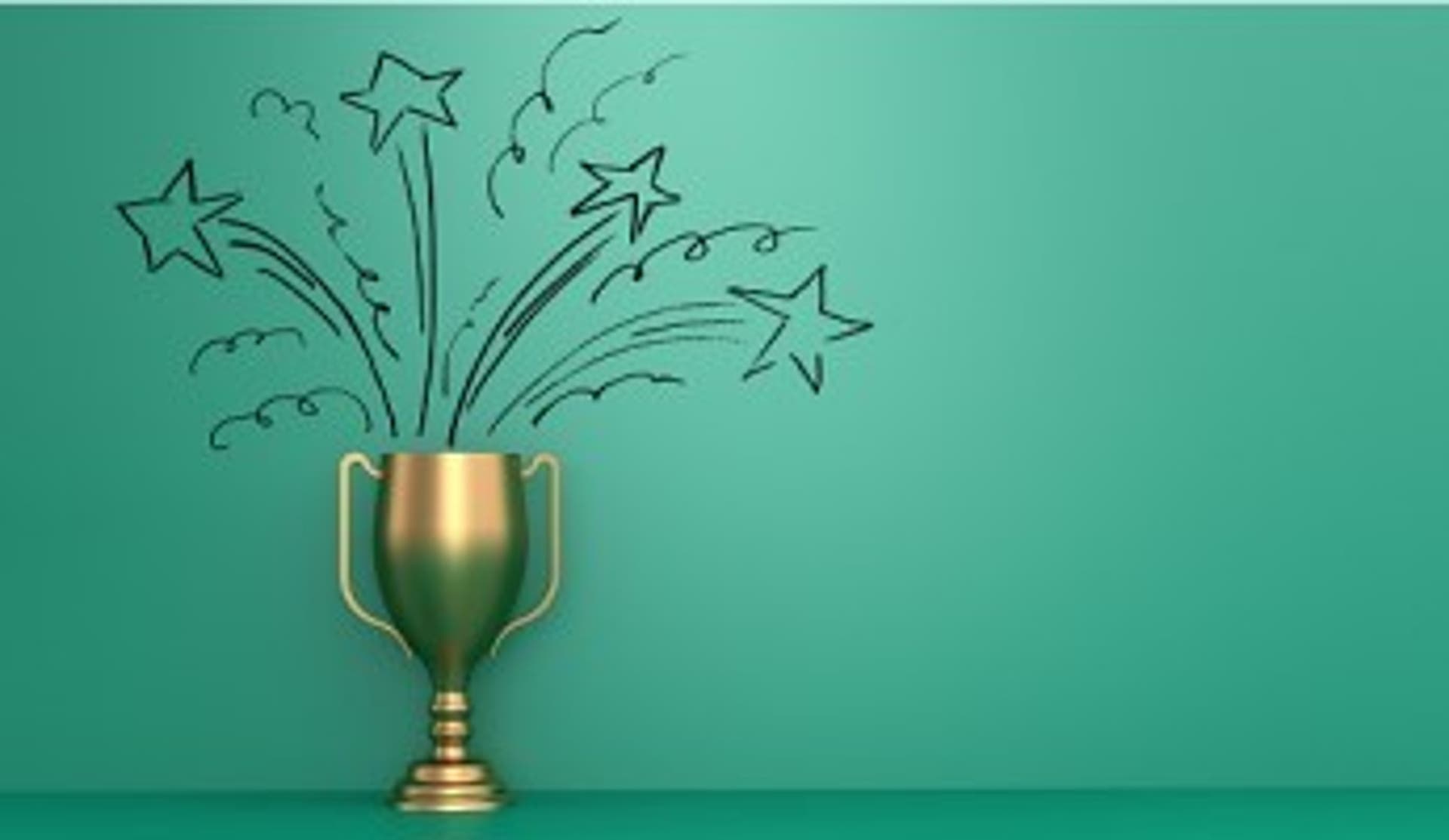  Trophy with stars bursting from the top 