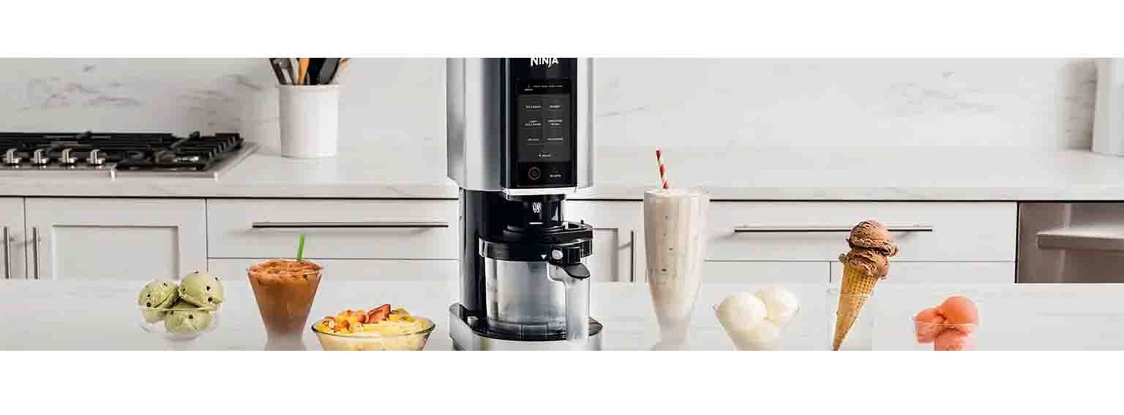 ninja ice cream and milkshake maker on kitchen island