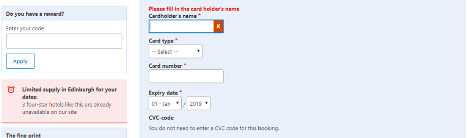 Booking.com Checkout