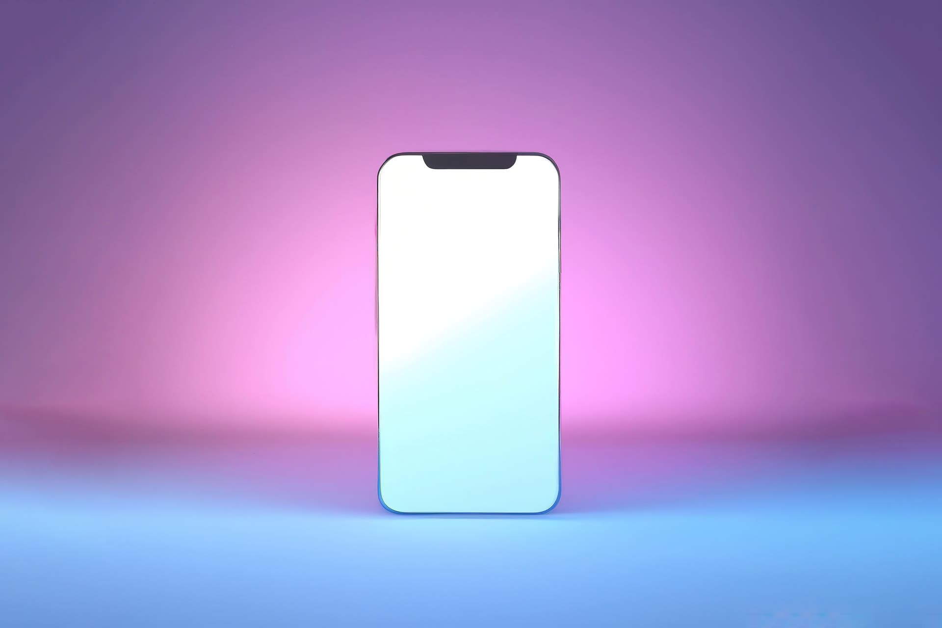  Smartphone on pink background 
