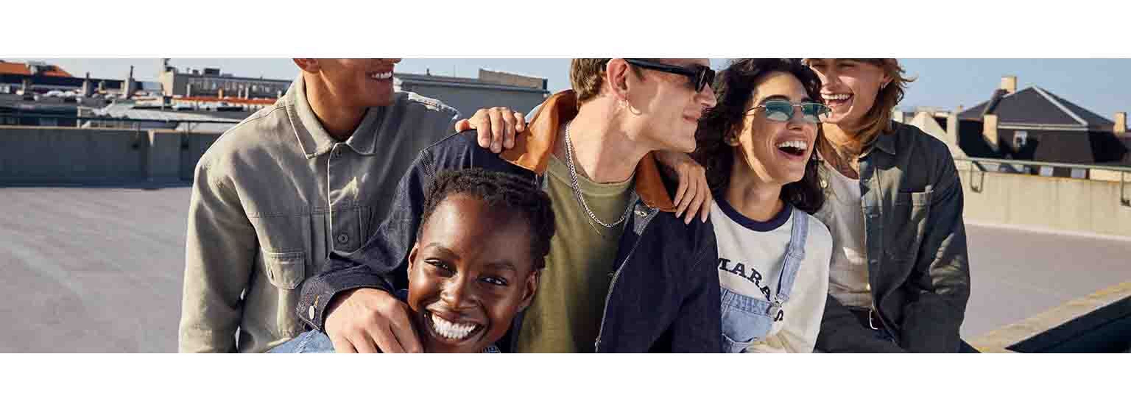 group of friends smiling and laughing