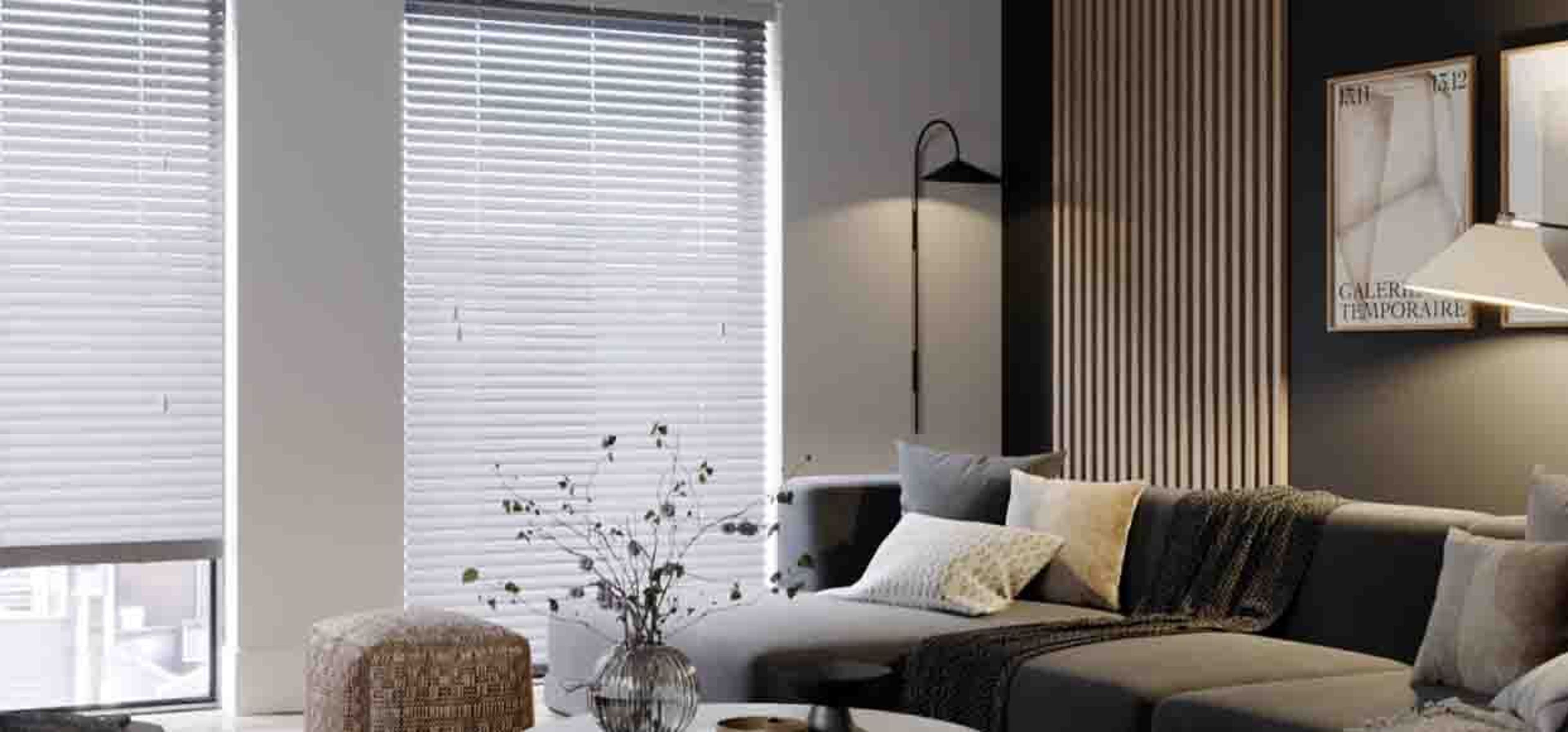 image of blinds in a living room