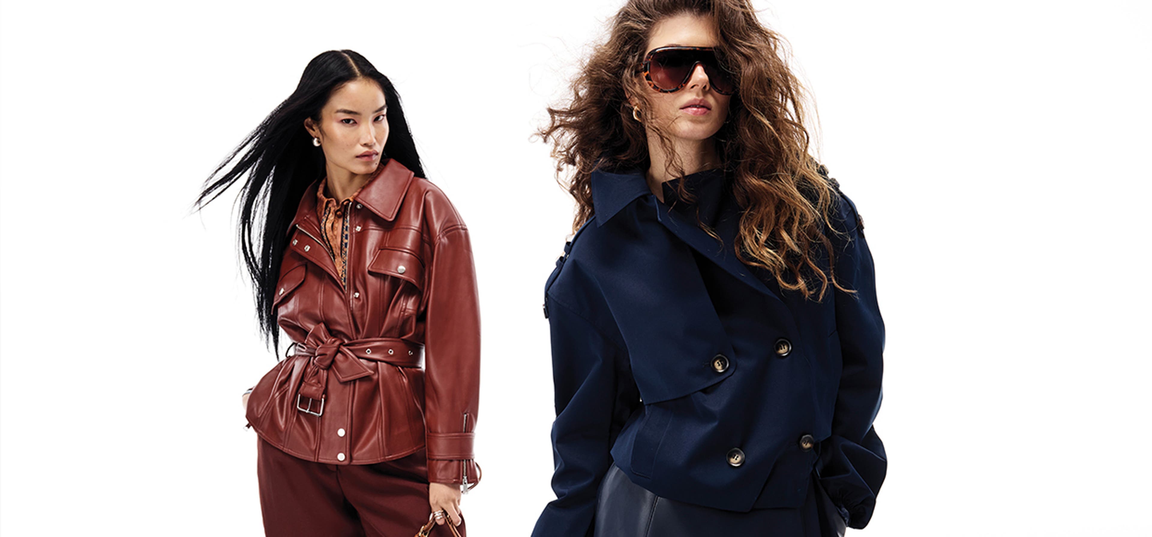 two models posing with wind in their hair