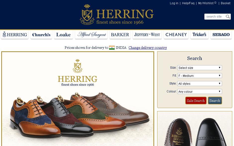 Herring Shoes homepage