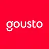 The Gousto logo in white on a red background.