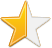   A half filled, gold star  